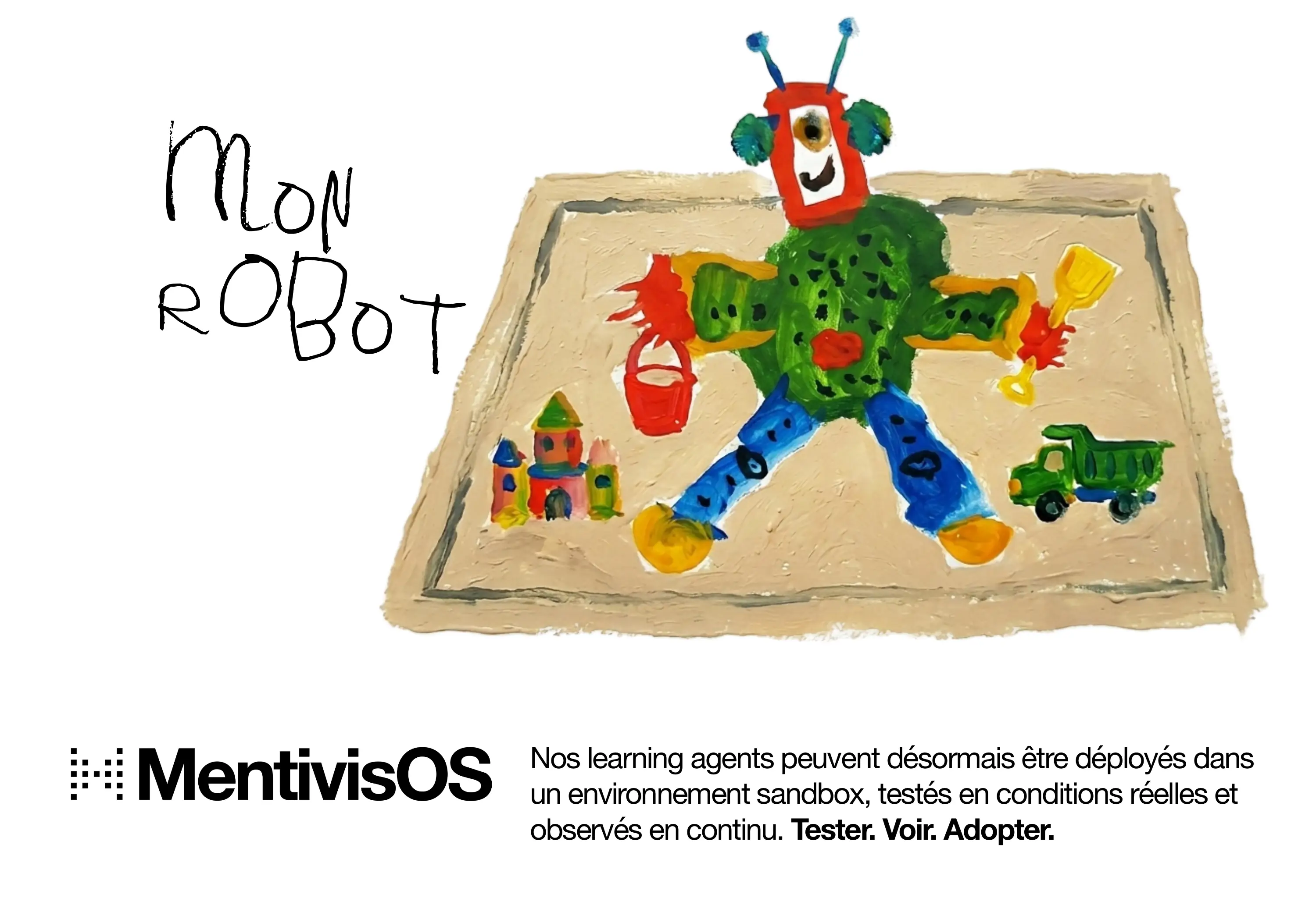 MentivisOS Poster: My robot — learning agents in sandbox